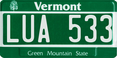 VT license plate LUA533