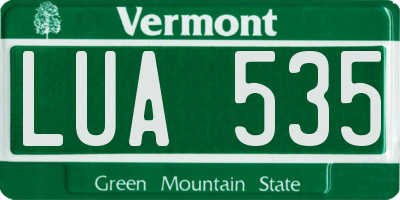 VT license plate LUA535