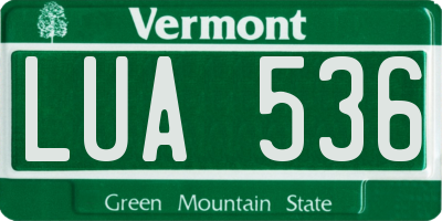 VT license plate LUA536