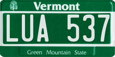 VT license plate LUA537