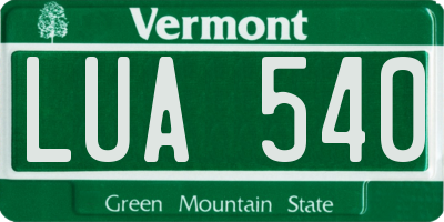 VT license plate LUA540