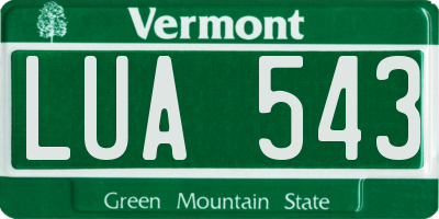 VT license plate LUA543