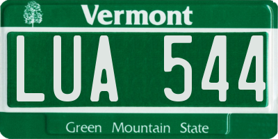 VT license plate LUA544
