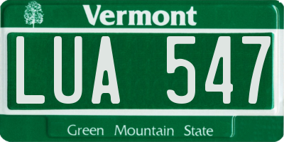 VT license plate LUA547