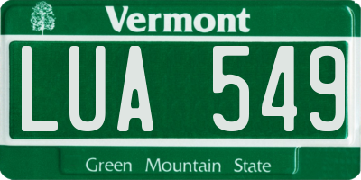VT license plate LUA549
