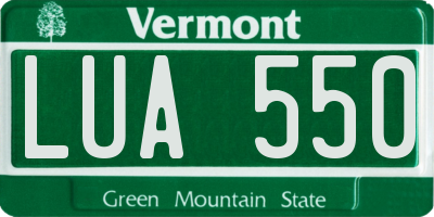 VT license plate LUA550