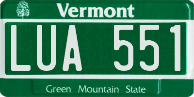 VT license plate LUA551