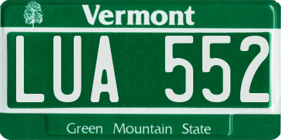 VT license plate LUA552