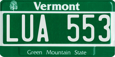 VT license plate LUA553