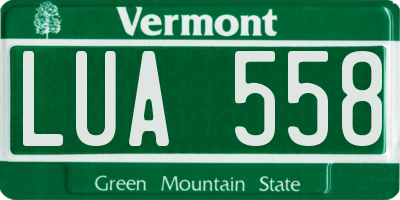 VT license plate LUA558