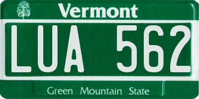 VT license plate LUA562