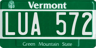 VT license plate LUA572