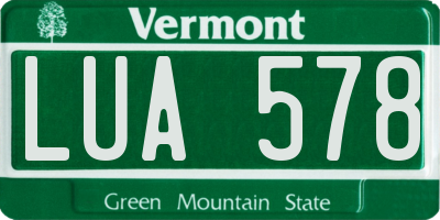 VT license plate LUA578