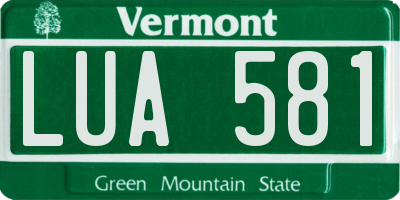 VT license plate LUA581