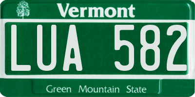 VT license plate LUA582