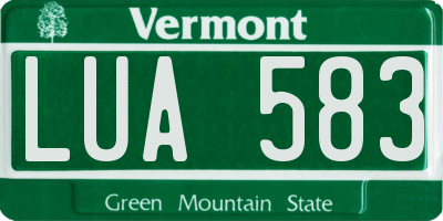 VT license plate LUA583