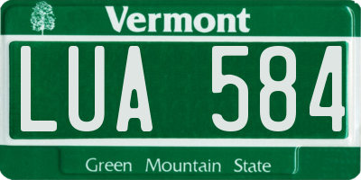 VT license plate LUA584