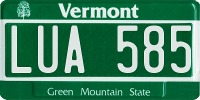 VT license plate LUA585