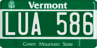 VT license plate LUA586