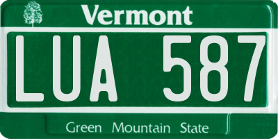 VT license plate LUA587