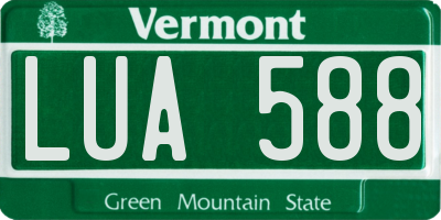 VT license plate LUA588