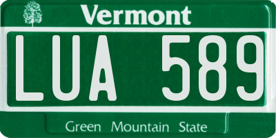 VT license plate LUA589