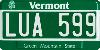 VT license plate LUA599