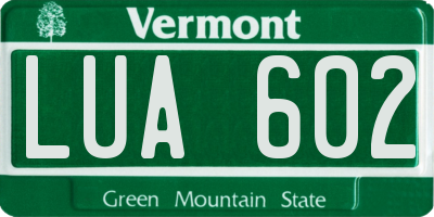 VT license plate LUA602