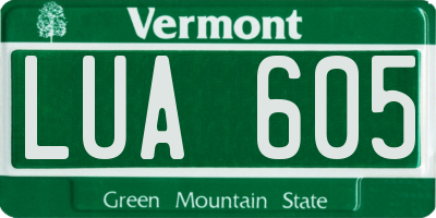VT license plate LUA605