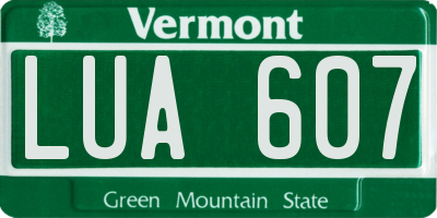 VT license plate LUA607