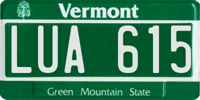 VT license plate LUA615