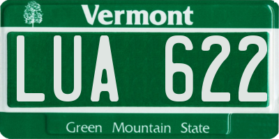 VT license plate LUA622