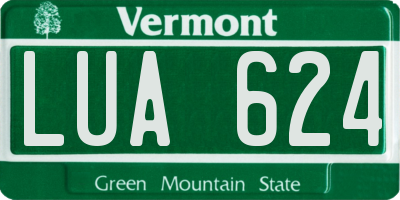 VT license plate LUA624