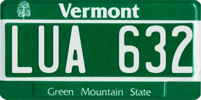 VT license plate LUA632