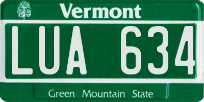 VT license plate LUA634