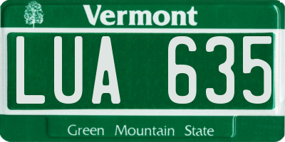 VT license plate LUA635