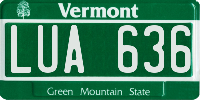 VT license plate LUA636
