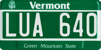 VT license plate LUA640