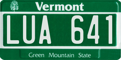 VT license plate LUA641
