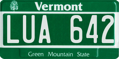 VT license plate LUA642