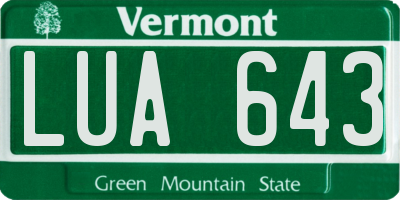 VT license plate LUA643