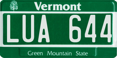 VT license plate LUA644