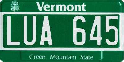 VT license plate LUA645