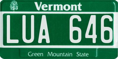 VT license plate LUA646