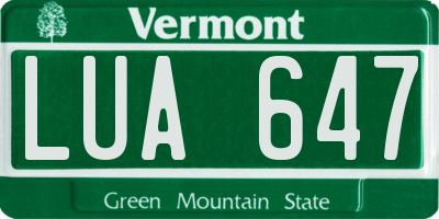 VT license plate LUA647