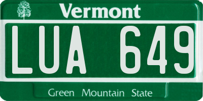 VT license plate LUA649