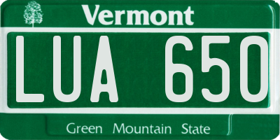 VT license plate LUA650