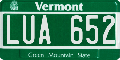 VT license plate LUA652
