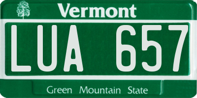 VT license plate LUA657