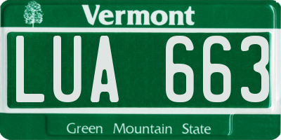 VT license plate LUA663